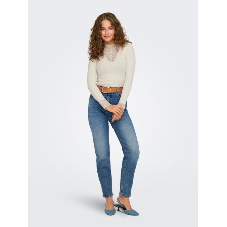 TOP ENCAJE CUELLO ALTO ONLTILDE